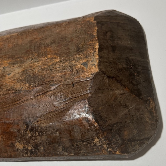 Rustic Hand Carved Wooden Bread Bowl or Serving Tray - Picture 11 of 12